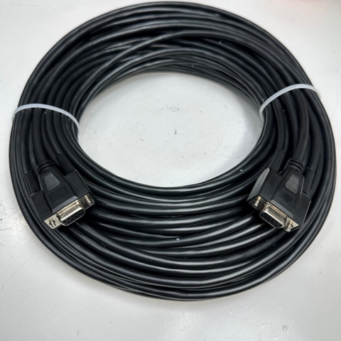 Cáp 40M 133ft GRPD-9SH-9SH-R RS-232C Communication Shielded Interface Null Modem Cable DB9 Female to Female Crossover Line Cable For Industrial Serial Data Transfer witch Computer