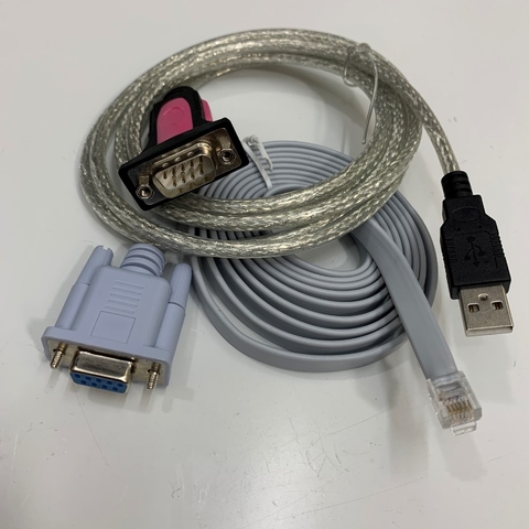 Combo FTDI USB to RS232 Converter Cable + RJ12 6 Pin 6P6C to DB9 Female Dài 3.5M 12ft For SOK SK48V100 Battery and PC Software SOK Tools 2022 Edition