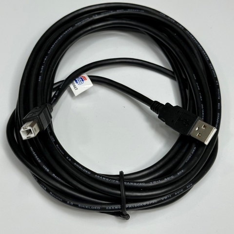 Cáp 5M 17ft USB 2.0 Type A Male to B Male Shielded USB Data Transfer 480Mbps Original Cable 28AWG/1PR+20AWG/2C VW-1 80C 30V For PLC Servo Encoder Communication