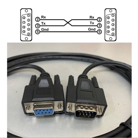 Cáp Kết Nối Cổng Com RS232 DB9 Female to DB9 Male Simple Null Modem Cable Route Length 2M