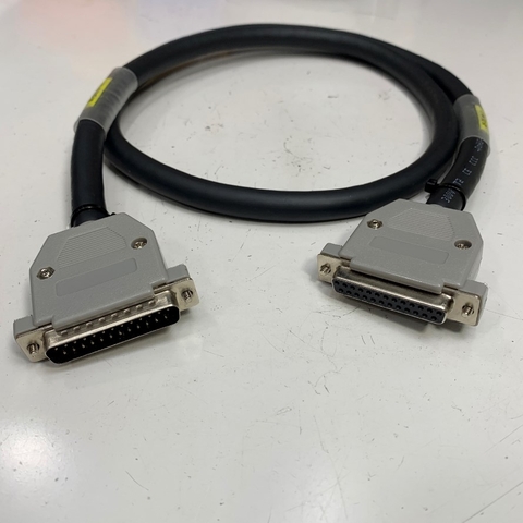 Cáp 1M 3.3ft DS-SS2-1M Shielded Cable DB25 Male to DB25 Female Black E211045 2517 105℃ 300V 24AWG x 25 Core OD Ф 12mm For Power I/O Servo Drive and Laser 3 Axis CO2 Laser Marker Controller