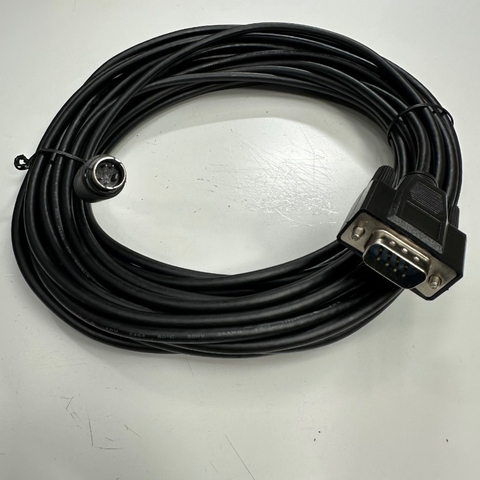 Cáp 10M 33ft RS232 Serial Communication Shielded Cable Mini Din 4 Pin Male to DB9 Male For PLC FATEK FBs-Series witch HMI Beijer Electronics x2 Base 7-f2 Touch Screen