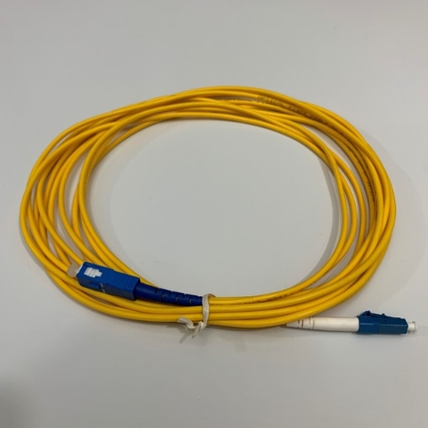 Dây Nhẩy Quang 5M LC to SC UPC Single Mode Fiber Optic OS3 9/125µm Fiber Patch Cable Yellow Cable 3.0mm PVC