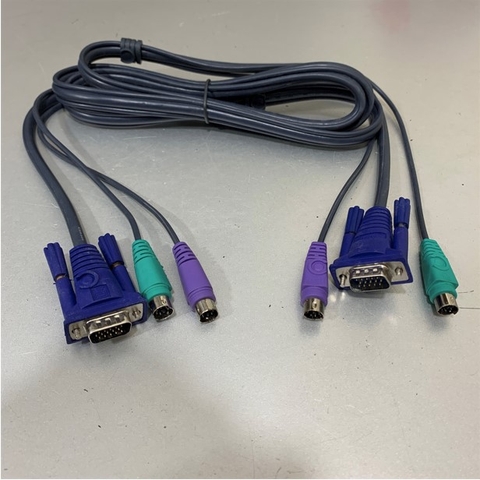 Cáp Điều Khiển LANBE KVM Switch Cable 3 in 1 PS2 Keyboar Mouse and VGA Male to Male For KVM Switch Smart View Pro or KVM Switch Length 1.8M