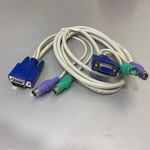 Cáp Điều Khiển KVM Switch Cable 3 in 1 PS2 Male to Male Keyboar Mouse and VGA Male to Female For KVM Switch Smart View Pro or KVM Switch Length 1.8M