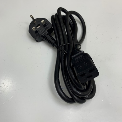 Dây Nguồn Máy Chủ Dài 2.5M 8.3ft Server Dell EMC Well Shin AC Power Cord Cable UK BS1363 to C19 Fused 13A 16A 250V 16AWG 3x1.5mm² 105°C UL CSA OD 8.5mm For Network Equipment Rack PDU UPS APC