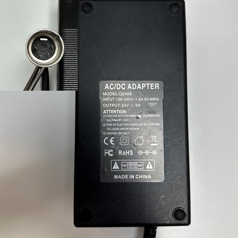 Adapter 24V 8A Q2408 Connector Tip Size 4 Pin XLR Male NC4MX For Hệ Thống Đèn Led Thông Minh