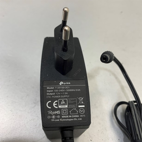 Adapter 12V 1.5A TP-LINK T120150-2C1 Connector Size 5.5mm x 2.1mm For TP-LINK Wireless Router TL-WR941HP EAP220 N600 Wireless Dual Band Router