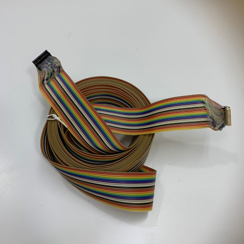 Cáp Bẹ Nhiều Mầu Dài 4M FC-FD IDC 24 Pin 1.27mm Pitch Flat Ribbon Rainbow For PLC Delta DVP10SX11R CPU Module and DVP16SP11R DIGITAL IO Module