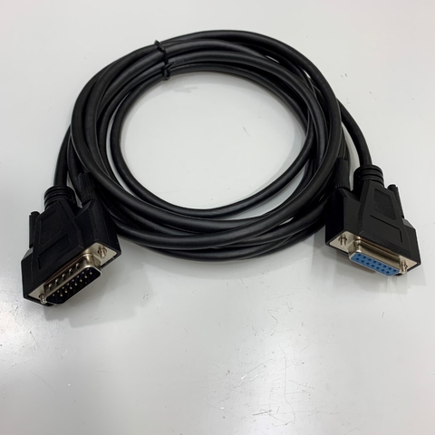 Cáp Điều Khiển Hitachi Cable 10Ft Dài 3M DB15 RS232 15 Pin 2 Row Serial Extension Cable Male to Female Connecter Straight Through For Bảng Điều Khiển Máy Công Nghiệp CNC Router Card NcStudio