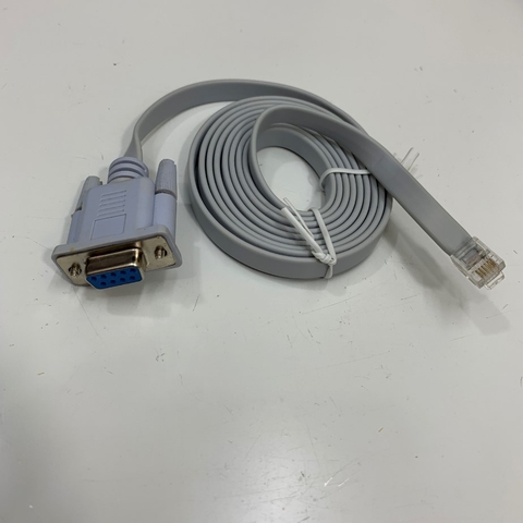 Cáp Điều Khiển 6Ft Dài 1.8M Flat Cable RS232 RJ11 6 Pin 6P6C to DB9 Female Communication Interfaces Data Transfer For Driver Động Cơ Bước 2DM542-N Hybrid Stepper Motor Driver