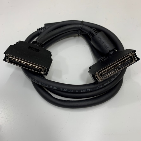 Cáp 1.2M 4ft Mitsubishi Bus Cable GT15-A1SC12B 1.2M Connector MDR 50 Pin Male to Male Pitch 1.27mm Gold With Latch Clip Screw For I/O Mitsubishi Extended Cable