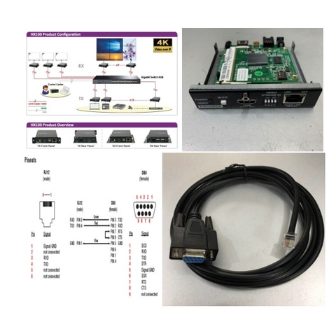 Cáp Điều Khiển UNICLASS HX-130-TX RS232 Cable RJ12 6P6C to DB9 Female Dài 3M For Màn Hình Ghép UNICLASS Video Over IP