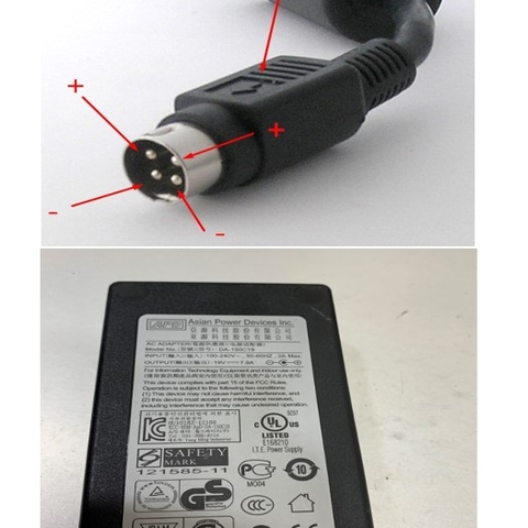 Adapter 19V 7.9A APD 150W Connector Size 4 Pin Mini Din 10mm