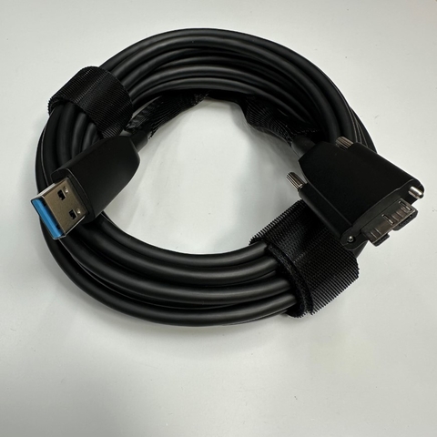 Cáp 5M 17ft Hikrobot USB 3.0 Active Fiber Optical Cable USB 3.0 Type A to Micro B Male With Screw Locking Data Camera link For Industrial Hikrobot, Microscope Digital Camera