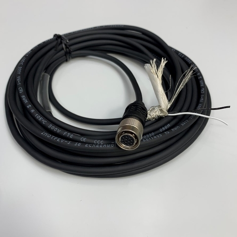 Cáp 6M 20ft MV-ACP-H12P-Open-ST-6M Power Supply Cable Connector Hirose HR10A-10P-12P(73) 12 Pin Female to 2 Core Open End For Industrial Camera Power Cable