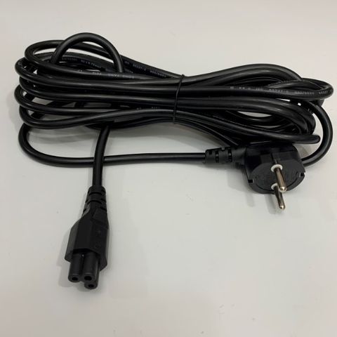 Dây Nguồn DONG YANG DYP-G10B HH01080-16013A Chuẩn 2 Chân Đầu Tròn AC Power Cord Schuko CEE7 Euro Plug to C5 10A 2.5A 250V 3x0.75mm² Length 5M