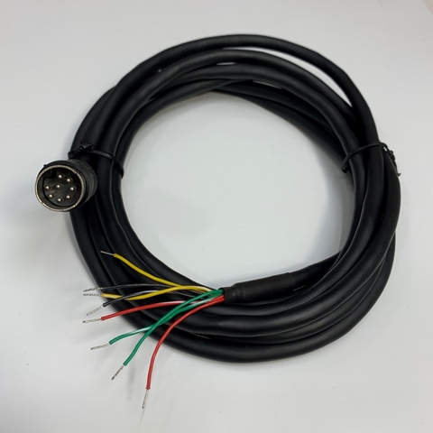 Cáp 3M 10ft Connector DIN 8 Pin Male to 8 Core Open End Cable Shielded E335196 AWM 2464 VW-1 80C 300V POTEC