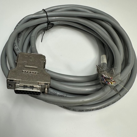 Cáp 5.5M 18ft Cable Connector DB15 Female D-Sub 15 Pin FPHGR2 to 12 Core Bare Wire Open For Encoder System Cable