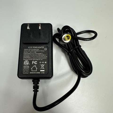 Adapter 15V 2A OLEAD US Plug OEM Thay Thế UniFive UI315-15 15V 1A Connector Tip Size 5.0mm x 3.0mm For Máy Cấp Vít Tự Động Ohtake NJ-23, NJ-45, NJC-23, NJC-45, JNL-23, NJL-45T-510 Automatic Screw Feeder + Automatic Screw