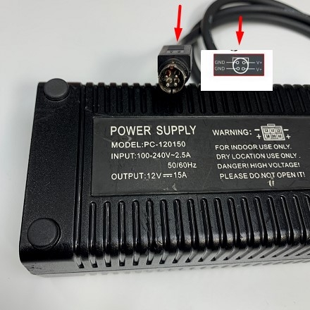 Adapter 12V 15A 180W PC-120150 OEM Thay Thế Delta 12V 12.5A 150W DPS-150NB-1A Connector Tip Size 4 Pin Mini Din 10mm Plug