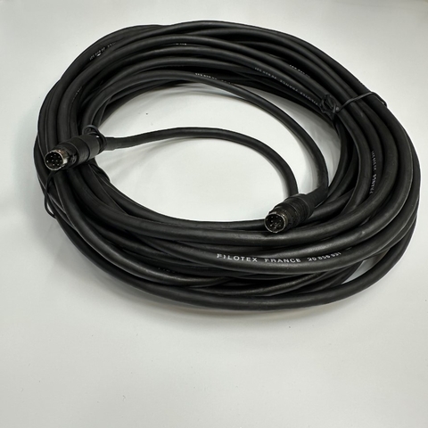 Cáp 15M 50ft Shielded Cable Mini Din 8 Pin Male to Male For Expansion Microphone AVer EVC Series Cable