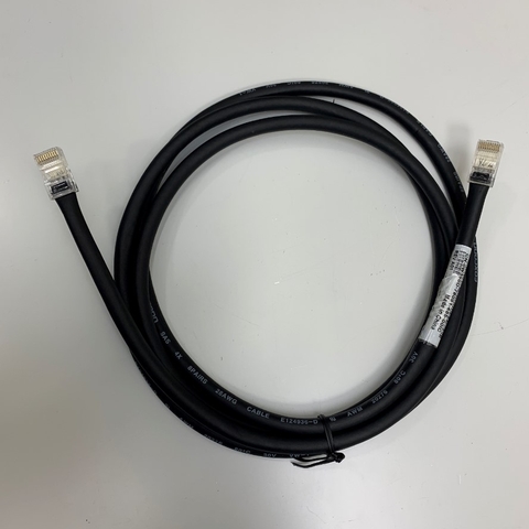 Cáp Foxconn RJ50 10P10C Data Cable RJ48 10Pin Male to Male Straight Wired Data Cord For Industrial Control Equipment, Scanners, Laser Equipment, 28AWG, Black, 2M 6.5FT
