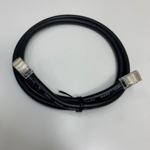 Cáp 0.5M 1.7ft Foxconn 28AWG RJ50 10 Pin 10P10C Male to Male Straight Wired Data UTP Cord Cable For Industrial Control Equipment, Scanners, Laser Equipment