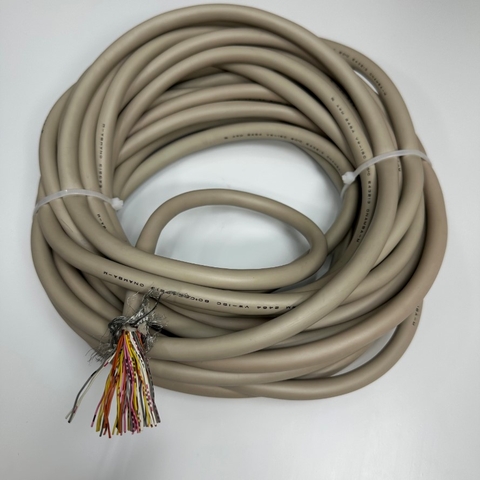 Cáp 14M 47ft Shielded Cable ONAMBA-M 50 Core x 0.17mm² 24AWG 80°C 300V Multi Pair OD 12mm Grey Cable AWM 2464 VW-1SC E43213 For Signals Servo Motor Encoder, Industrial I/O Communication