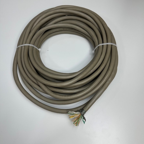 Cáp 14M 47ft Shielded Cable HITACHI 36 Core x 0.2mm² 24AWG 80°C 300V Multi Pair OD 11.5mm Grey Cable E41447 STYLE 2464 VW-1 For Signals Servo Motor Encoder, Industrial I/O Communication