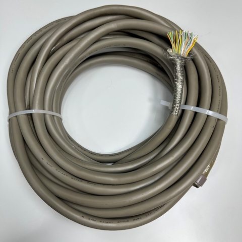 Cáp 12M 40ft Shielded Cable HITACHI 40 Core x 0.2mm² 24AWG 80°C 300V Multi Pair OD 12.5mm Grey Cable E41447 STYLE 2464 VW-1 For Signals Servo Motor Encoder, Industrial I/O Communication