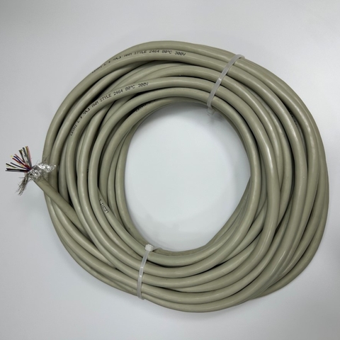 Cáp 14M 47ft Shielded Cable LEONI 20 Core x 0.2mm² 24AWG STYLE 2464 80°C 300V Multi Pair OD 9.5mm Grey For Signals Servo Motor Encoder, Industrial I/O Communication