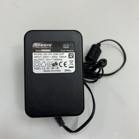 Adapter 12V 1A Linksys DV-1280-3UP Connector Size 5.5mm x 2.1mm Original Power Supply Europlug