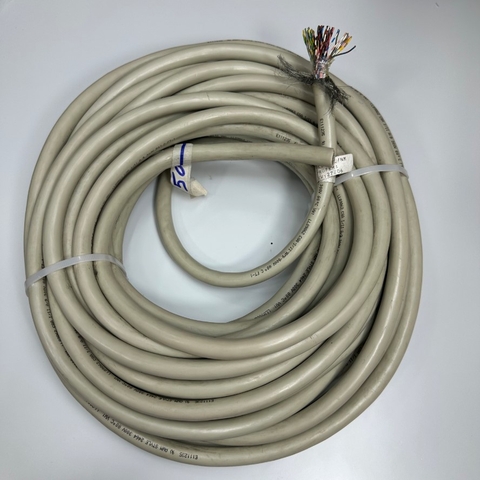 Cáp 16M 53ft Shielded Cable E111235 50 Core x 0.2mm² 24AWG 80°C 300V Multi Pair OD 14mm Grey Cable AWM 2464 VW1 LL89862 CSA For Signals Servo Motor Encoder, Industrial I/O Communication