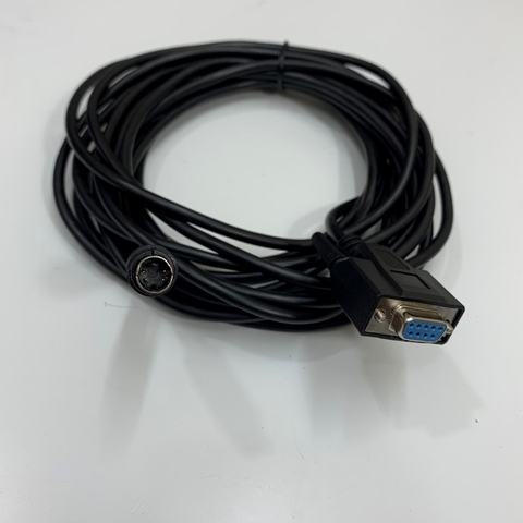 Cáp 5M 17ft RS232 Communication Shielded Cable Mini Din 4 Pin Male to DB9 Female For PLC FATEK FBs-24MCR2-AC witch Màn Hình HMI INOVANCE IT7070EI-WIFI