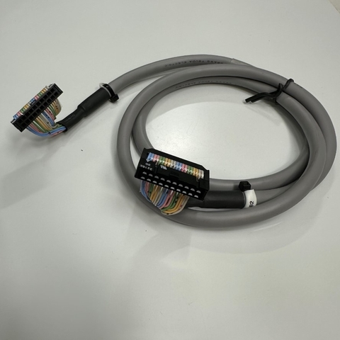 Cáp 1M 3.3ft Omron XW2Z-100X Cable Round Connector IDC 20 Pin Female to Female Pitch 2.54mm For Servo Driver/PLC and Terminal Block Breakout Omron Series XW2D Board