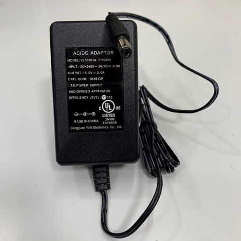 Adapter 15V 2A Yinli Electronics UK Plug OEM Sartorius 6971790 DC + ---C--- Connector Size 5.5mm x 2.1mm For Cân Điện Tử Sartorius Entris Laboratory Balance