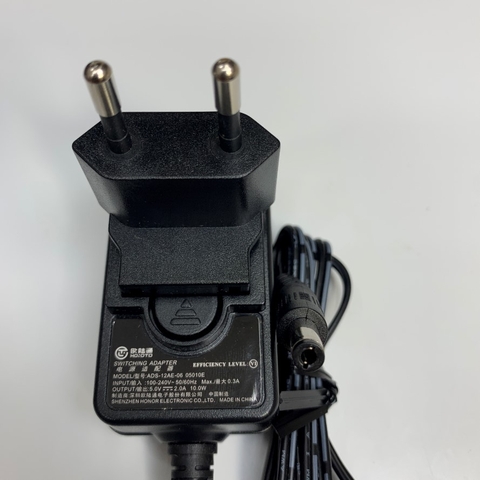 Adapter 5V 2A 10W HOIOTO ADS-12AE-06 05010E EU Plug Connector Tip Size 5.5mm x 2.5mm For Ethernet Media Converter Network, Điện thoại IP Avaya 9608, IP Grandstream GRP2601