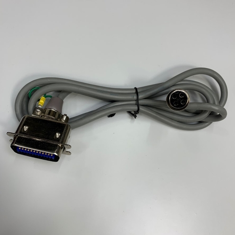 Cáp 1.5M 5ft Connector GX16 4 Pin Female to Centronics 24 Pin Male Cable  For Industrial Power Cable Circular Connector