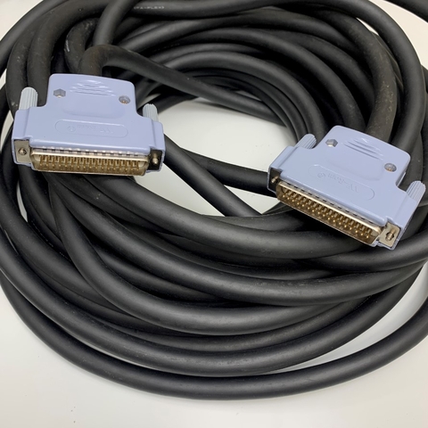 Cáp 15M 50ft CS-DSDMDB50MM-050 DB50 Male to Male 50 Pin D-Sub 3 Rows Data Shielded Cable Black OD 14mm For I/O Signal Encoder Servo Drive/CNC Machining Cable/Siemens Simatic