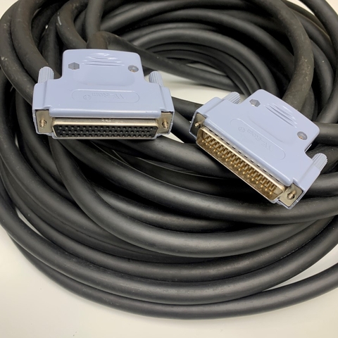 Cáp 15M 50ft CS-DSDMDB50MF-050 DB50 Male to Female 50 Pin D-Sub 3 Rows Data Shielded Cable Black OD 14mm For I/O Signal Encoder Servo Drive/CNC Machining Cable/Siemens Simatic