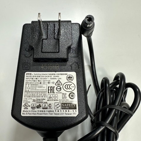 Adapter 5V 4A DVE US Plug Connector Tip Size 5.5mm x 2.5mm