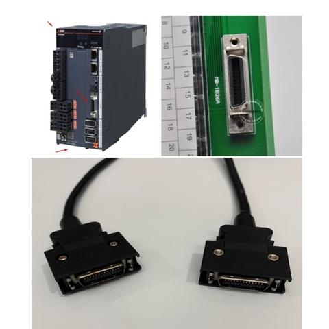 Cáp MR-TBNATBL1M Dài 1M Mitsubishi SCSI CN26 MDR 26 Pin Male to Male For MR-J5W2-G·MR-J5W3-G CN3, MR-J4W-B CN3, MR-J3-T CN6 Connection Interface Terminal Block