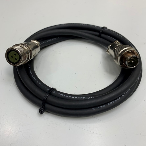 Cáp Sanwa Circular Connector 013003 3 Pin Male to Female Cable Shielded Black 2 x 0.75mm² For Industrial Sensor, Actuator