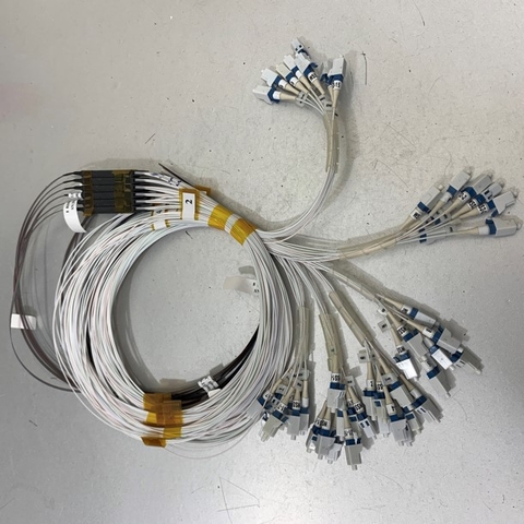 6x8 Fiber Ribbon Fibers Pigtail LC Single Mode OD 0.9mm White  SM LC/UPC 3 Meter Pigtail Fanout Kit