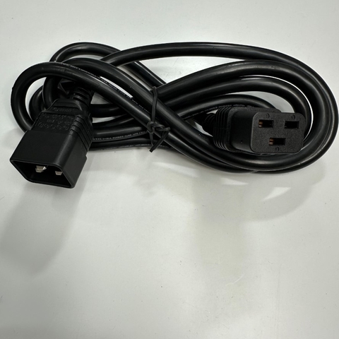 Dây Nguồn 2M 6.7ft Cisco CAB-C19-CBN Jumper Power Cord C20 to C19 16A 250V 3x2.08mm² 14AWG Cable OD 10mm Longwell