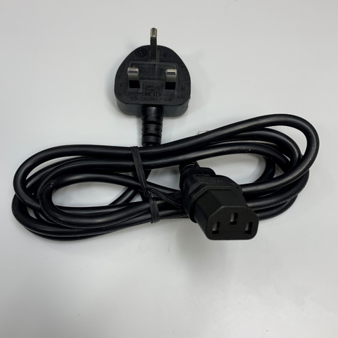 Dây Nguồn 1.8M 6ft LINETEK Fused 10A Plug AC Power Cord BS1363A to C13 10A 250V 18AWG 3x0.75mm² UL Cable OD 7.0mm For Hospital Medical EasyPulse Power Cord