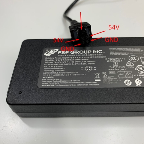 Adapter 54V 1.67A 90W FSP Group Inc OEM HP 5066-2164 Part No.5066-2164 Connector Size Molex 4 Pin For HP 5066 2164 HPE 2530 8G POE SWITCH J9774A J9982A 2930F 8G 2SFP Charger