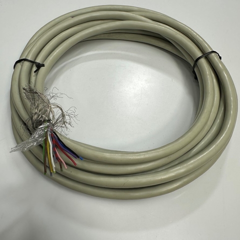 Cáp 5M 17ft Shielded Cable LEONI 14 Core x 0.2mm² 26AWG 80°C 300V Multi Pair OD 8.0mm Grey For Signals Servo Motor Encoder, Industrial I/O Communication