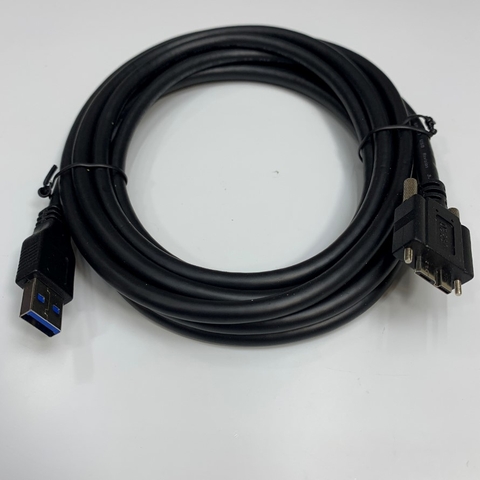 Cáp 3M 10ft MV-ACU3-MBMs-AM-ST-3M Cable USB 3.0 Type A to Micro B Male With Screw Locking Data Transmission 5Gbps For Industrial Camera, Hikrobot, Microscope Digital Camera USB3.0 Data Cable